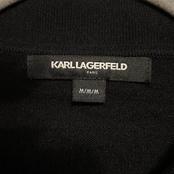 KARL LAGERFELD Men's Jacquard Half Zip Sweater medium - Picture 2 of 12